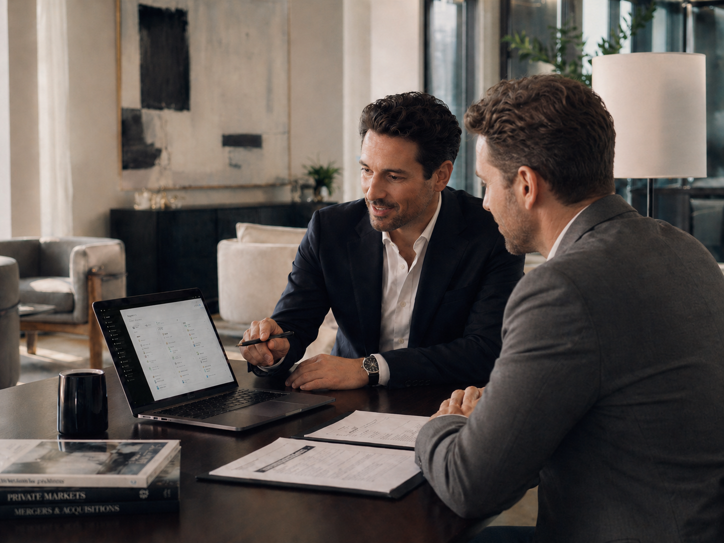 Veylance team working with a client